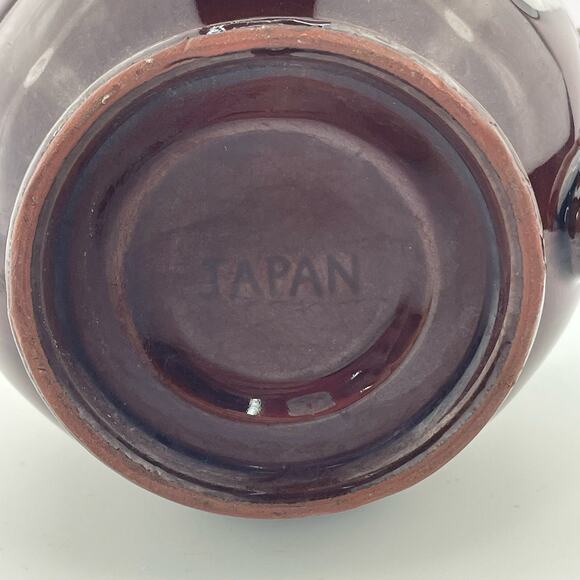 Vtg Brown Drip Glaze Japan Teapot Single Serve Espresso Redware Cottage Pottery - Picture 9 of 13